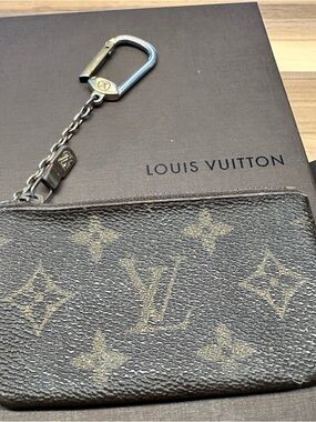 Louis Vuitton Brown Canvas Monogram Zipper Pouch with LV Pull
